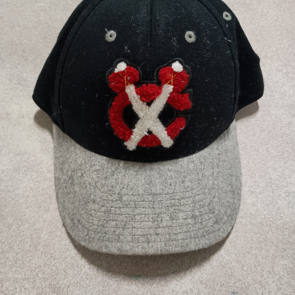 Reebok Kids Black and Gray Hat with Red Emblem (A-44)